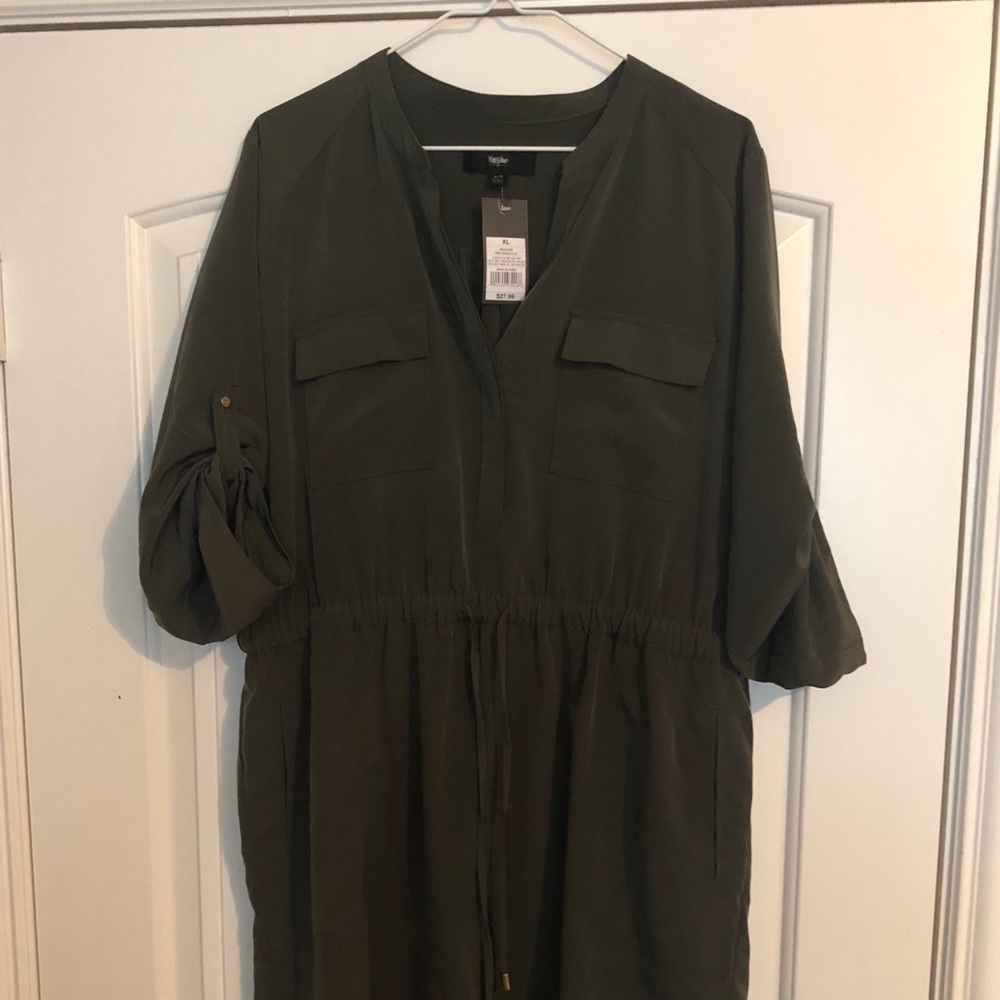 Army green T-shirt dress